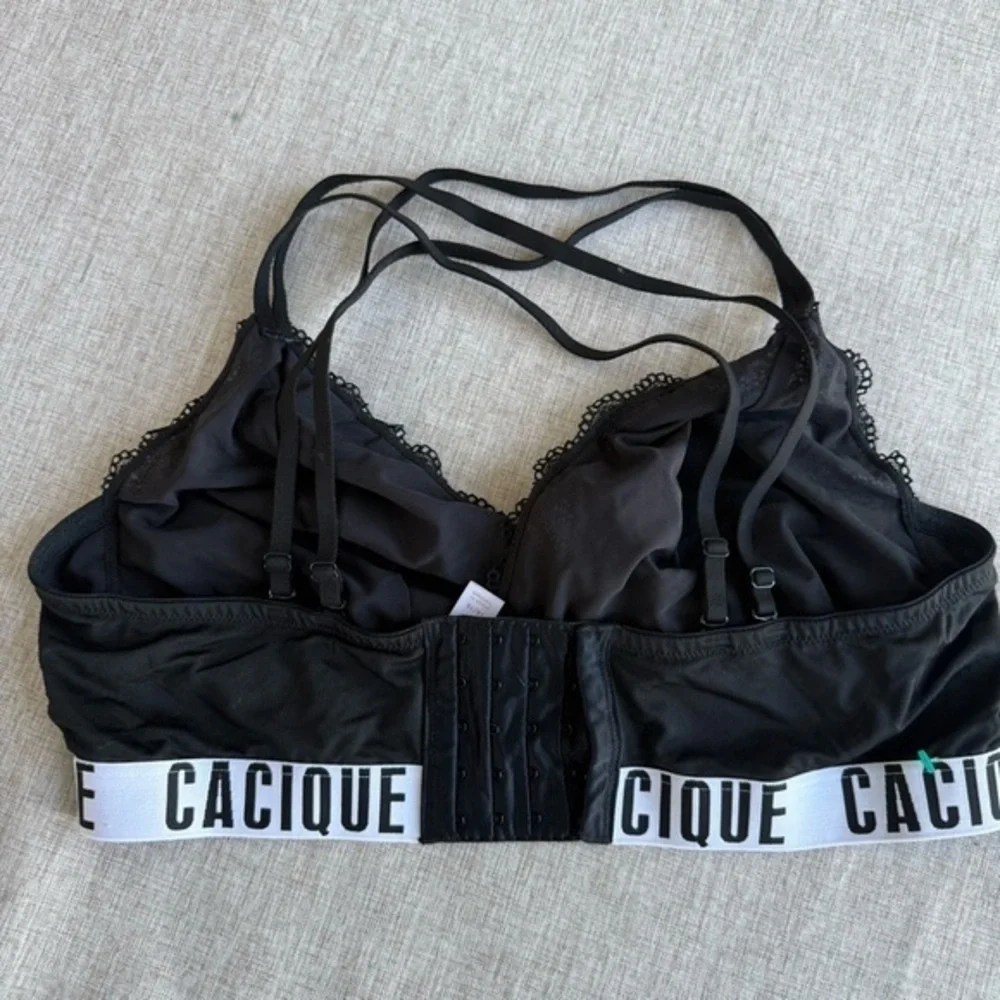 Cacique‎ Black strappy Lace Bralette wireless size 14/16